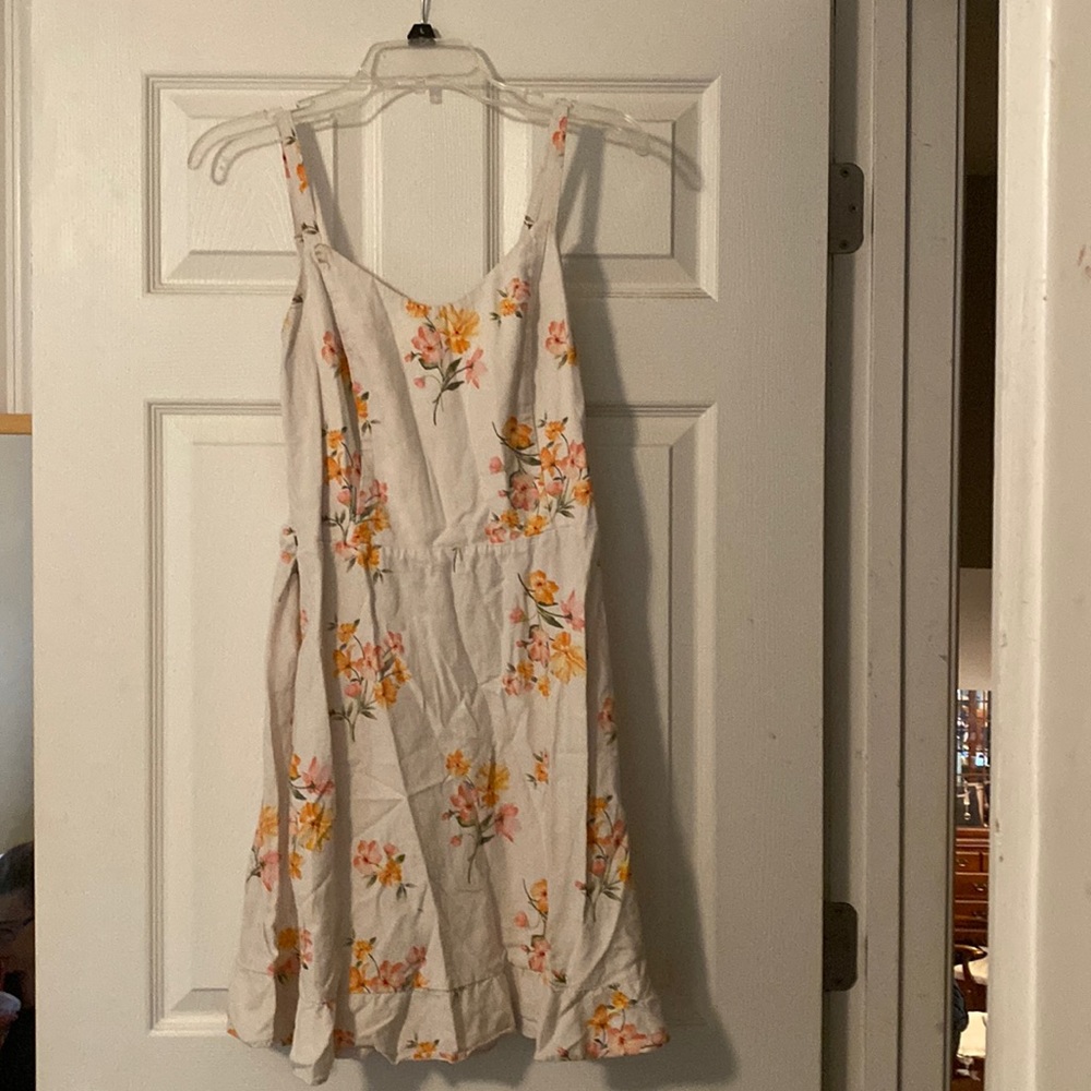 Summer dress with flower details spaghetti strap L
